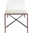 Meridian Furniture Valley Cream Chenille Fabric Bench