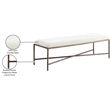 Meridian Furniture Valley Cream Chenille Fabric Bench