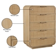 Meridian Furniture Windsor Natural Solid Wood And Natural Cane Chest