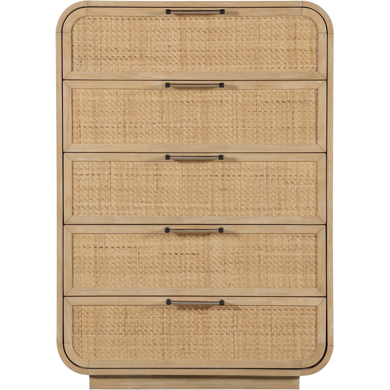 Meridian Furniture Windsor Natural Solid Wood And Natural Cane Chest