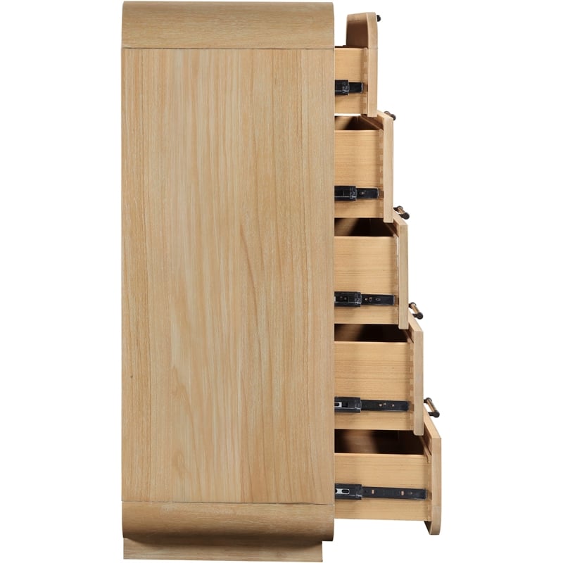 Meridian Furniture Windsor Natural Solid Wood And Natural Cane Chest