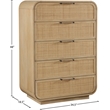 Meridian Furniture Windsor Natural Solid Wood And Natural Cane Chest