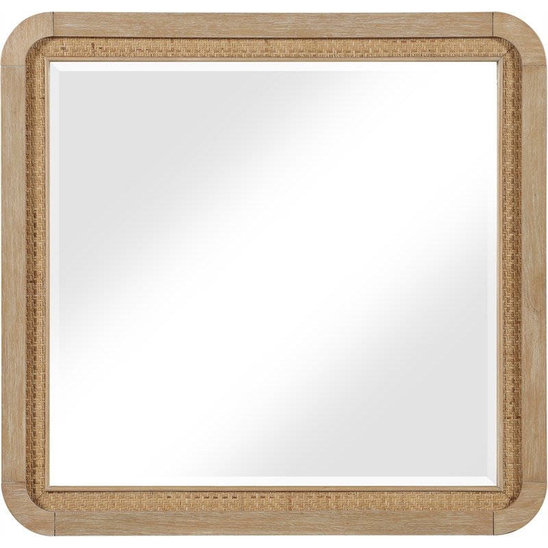 Meridian Furniture Windsor Solid Wood And Natural Cane Mirror
