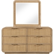Meridian Furniture Windsor Solid Wood And Natural Cane Mirror
