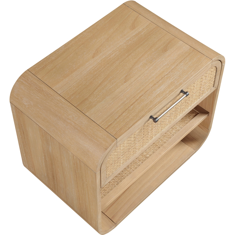 Meridian Furniture Windsor Solid Wood And Natural Cane Night Stand