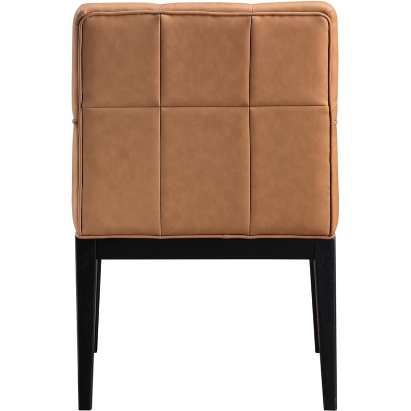 Meridian Furniture Adrian Cognac Vegan Leather Dining Arm Chair (Set of 2)