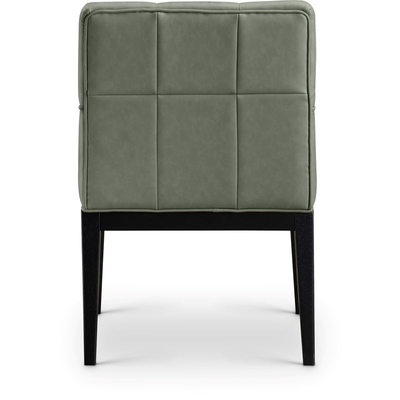Meridian Furniture Adrian Green Vegan Leather Dining Arm Chair (Set of 2)