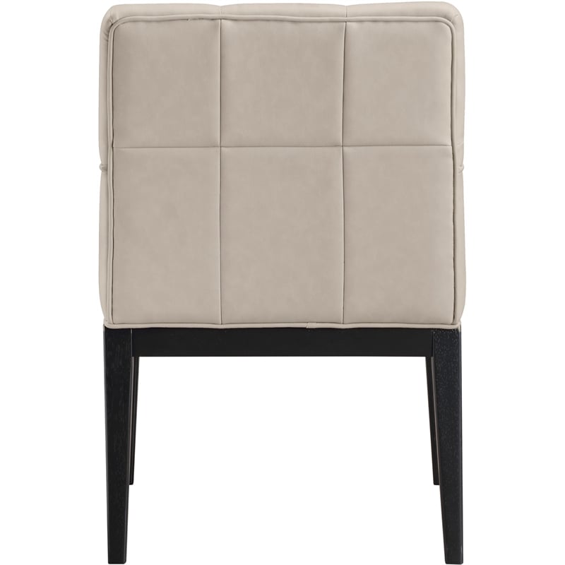 Meridian Furniture Adrian Taupe Vegan Leather Dining Arm Chair (Set of 2)