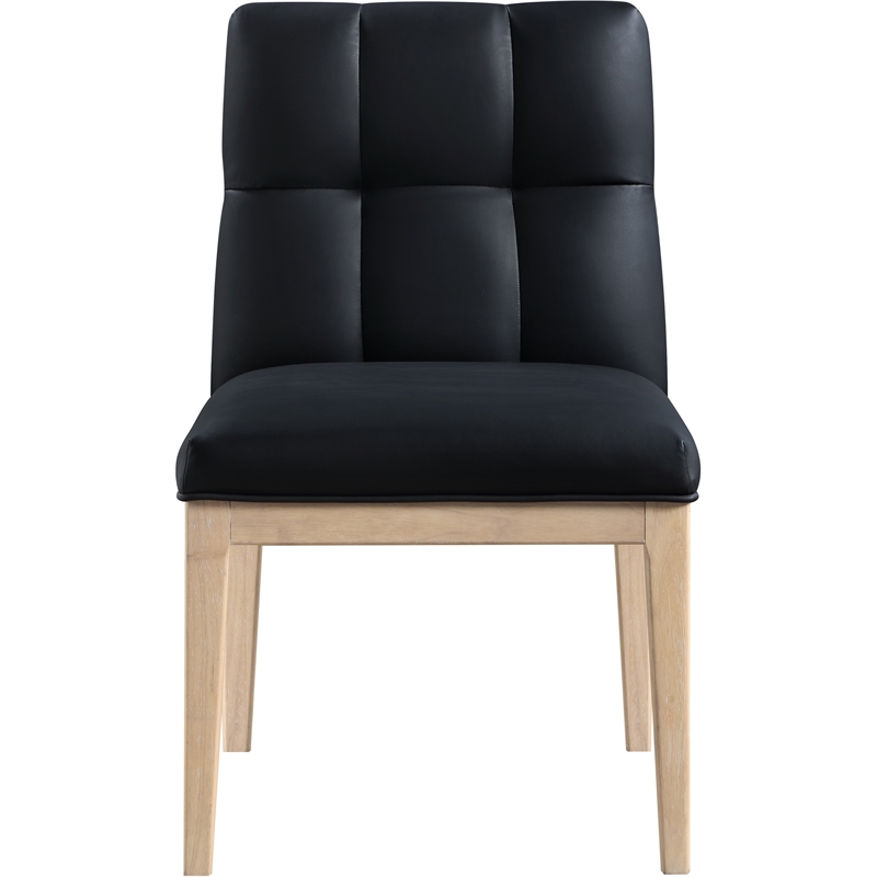 Meridian Furniture Adrian Black Vegan Leather Dining Side Chair (Set of 2)