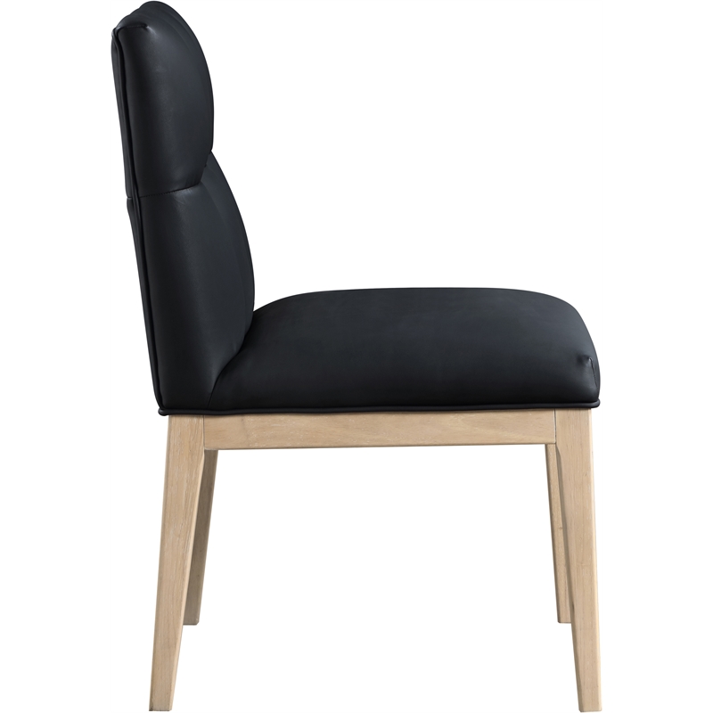 Meridian Furniture Adrian Black Vegan Leather Dining Side Chair (Set of 2)