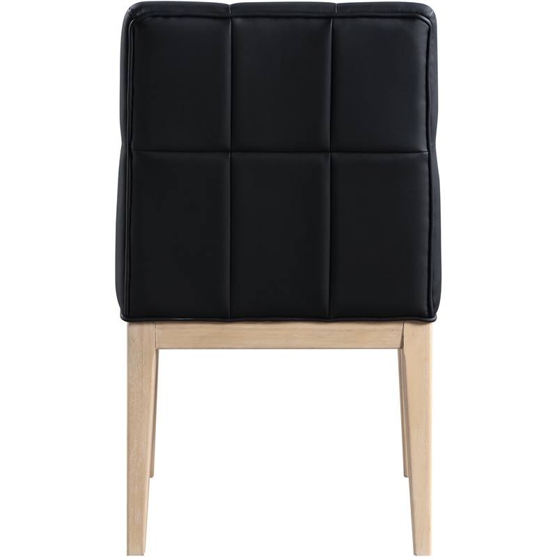 Meridian Furniture Adrian Black Vegan Leather Dining Side Chair (Set of 2)