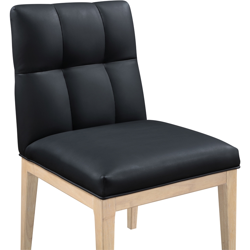 Meridian Furniture Adrian Black Vegan Leather Dining Side Chair (Set of 2)