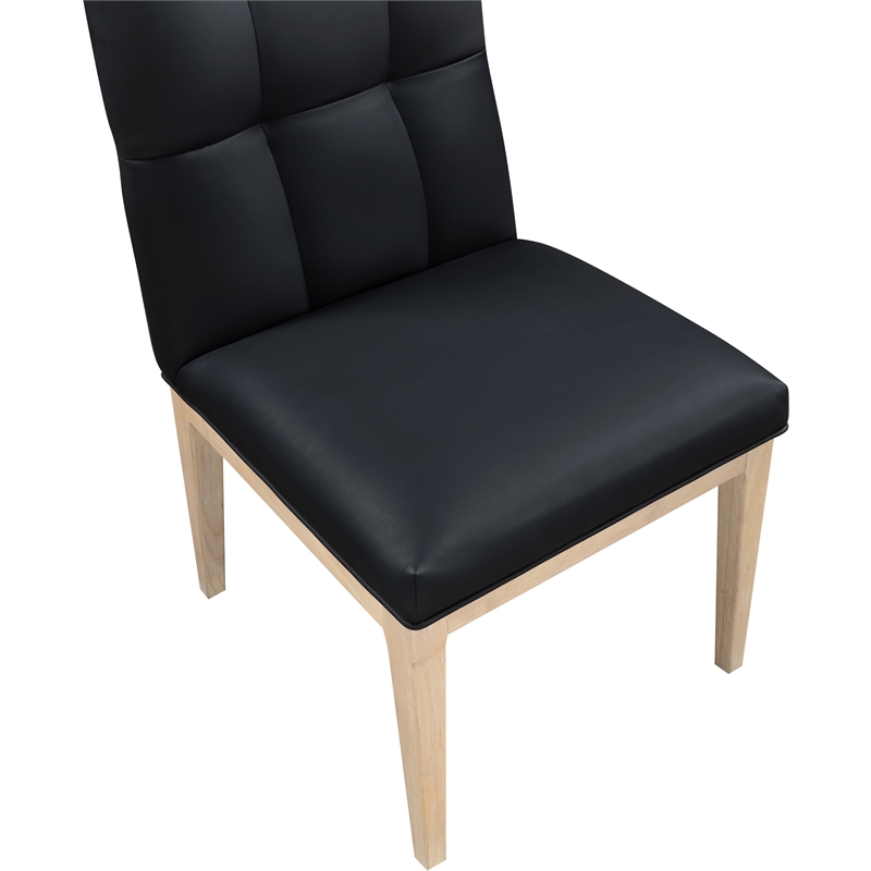 Meridian Furniture Adrian Black Vegan Leather Dining Side Chair (Set of 2)