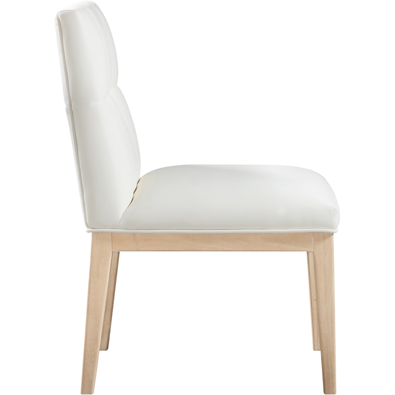 Meridian Furniture Adrian Cream Vegan Leather Dining Side Chair (Set of 2)