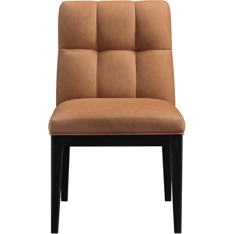 Meridian Furniture Adrian Cognac Vegan Leather Dining Side Chair (Set of 2)