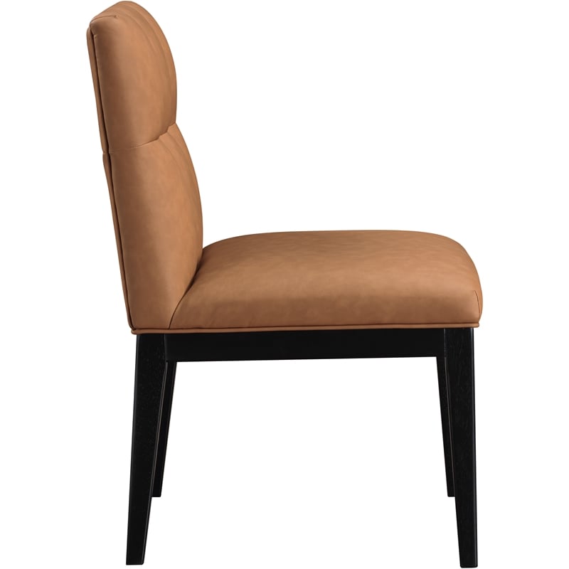 Meridian Furniture Adrian Cognac Vegan Leather Dining Side Chair (Set of 2)