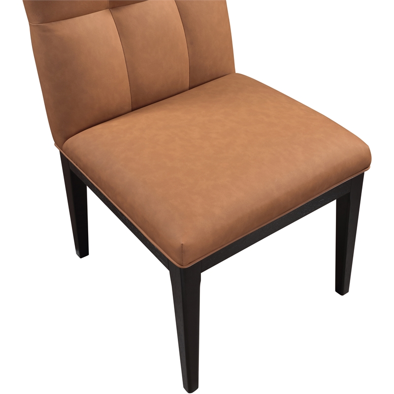 Meridian Furniture Adrian Cognac Vegan Leather Dining Side Chair (Set of 2)