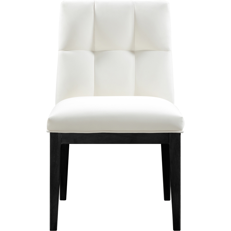 Meridian Furniture Adrian Cream Vegan Leather Dining Side Chair (Set of 2)