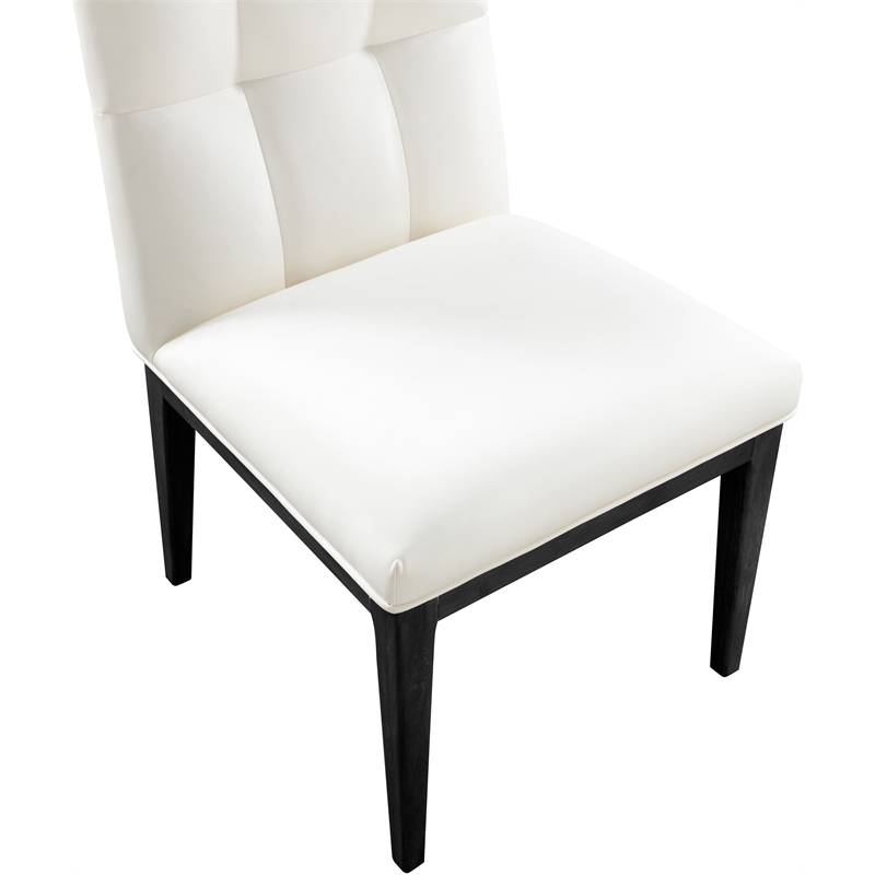 Meridian Furniture Adrian Cream Vegan Leather Dining Side Chair (Set of 2)