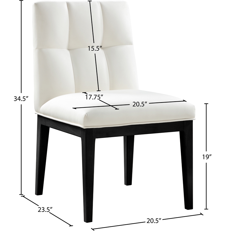 Meridian Furniture Adrian Cream Vegan Leather Dining Side Chair (Set of 2)