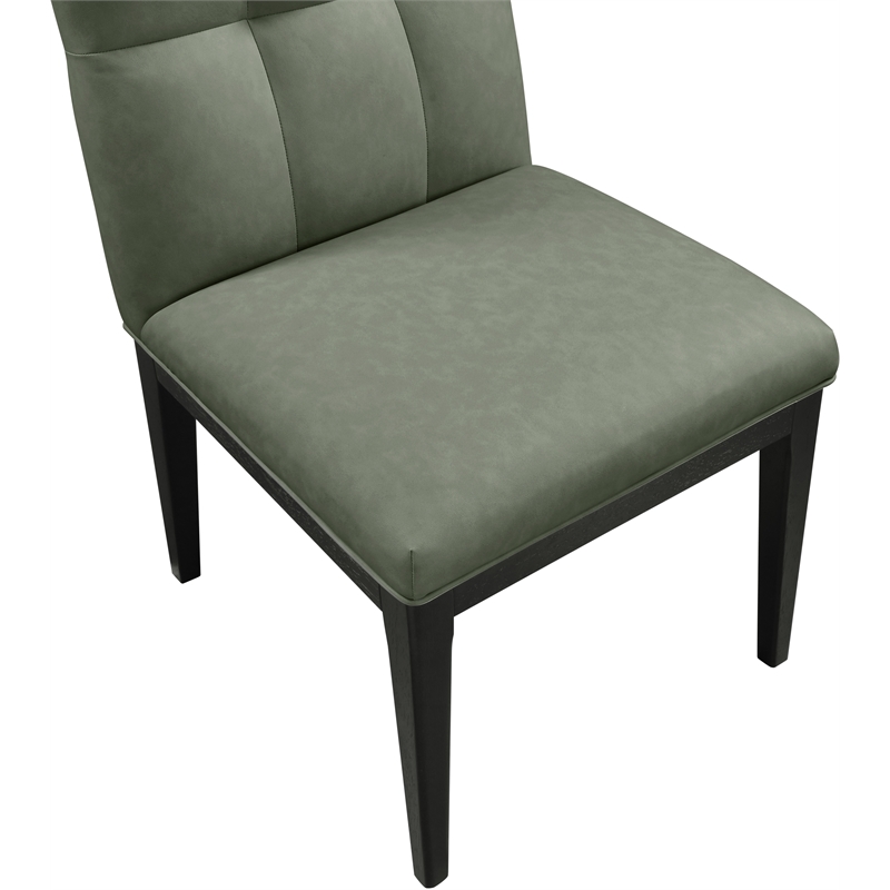 Meridian Furniture Adrian Green Vegan Leather Dining Side Chair (Set of 2)