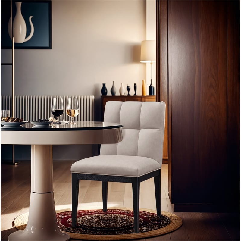 Meridian Furniture Adrian Taupe Vegan Leather Dining Side Chair (Set of 2)