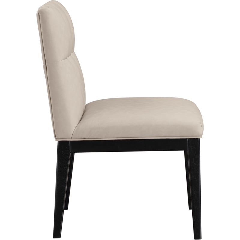 Meridian Furniture Adrian Taupe Vegan Leather Dining Side Chair (Set of 2)