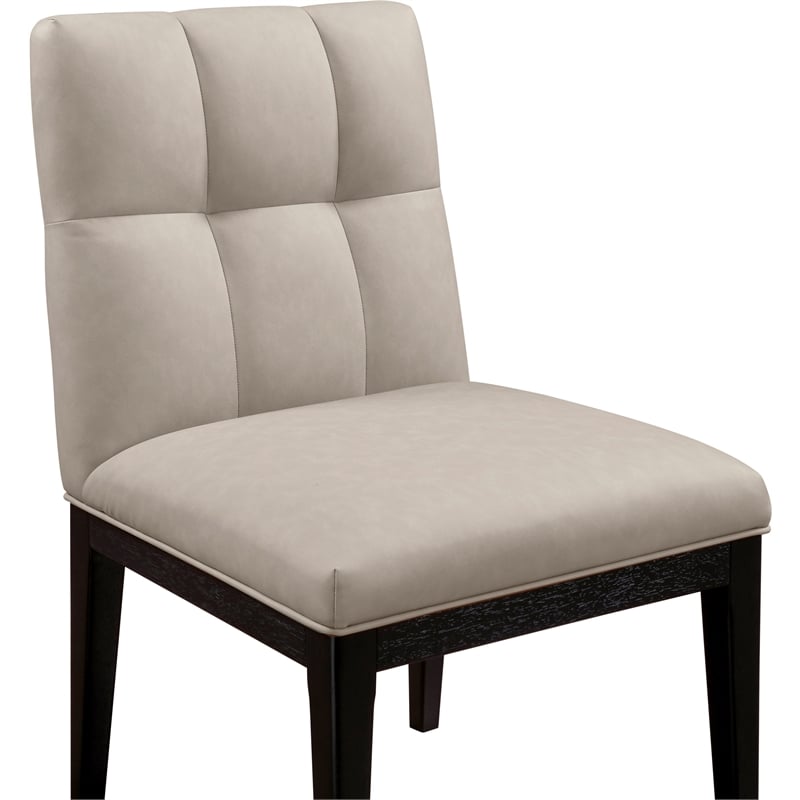 Meridian Furniture Adrian Taupe Vegan Leather Dining Side Chair (Set of 2)