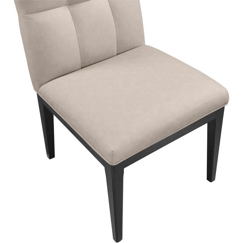 Meridian Furniture Adrian Taupe Vegan Leather Dining Side Chair (Set of 2)