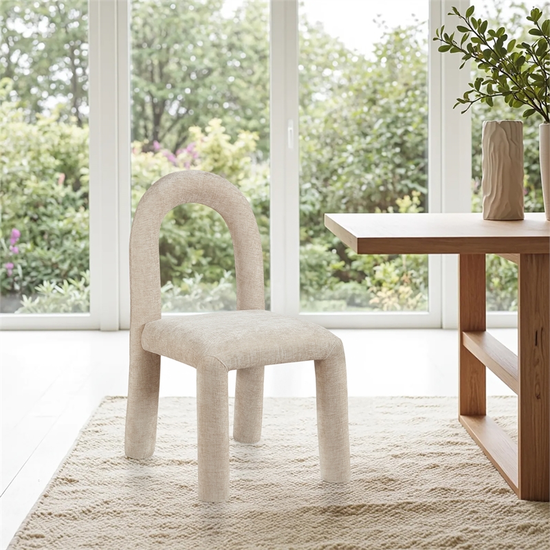 Meridian Furniture Amari Beige Chenille Fabric Dining Chair (Set of 2)