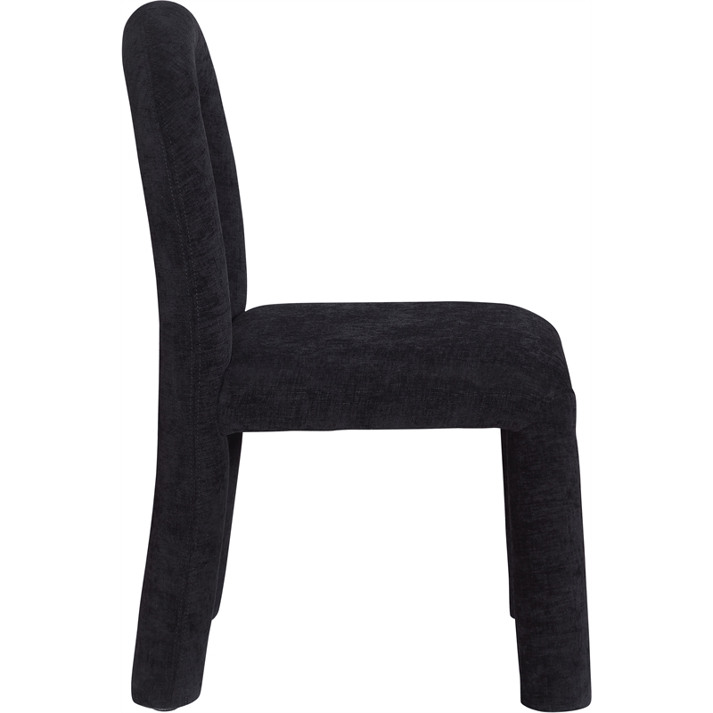Meridian Furniture Amari Black Chenille Fabric Dining Chair (Set of 2)