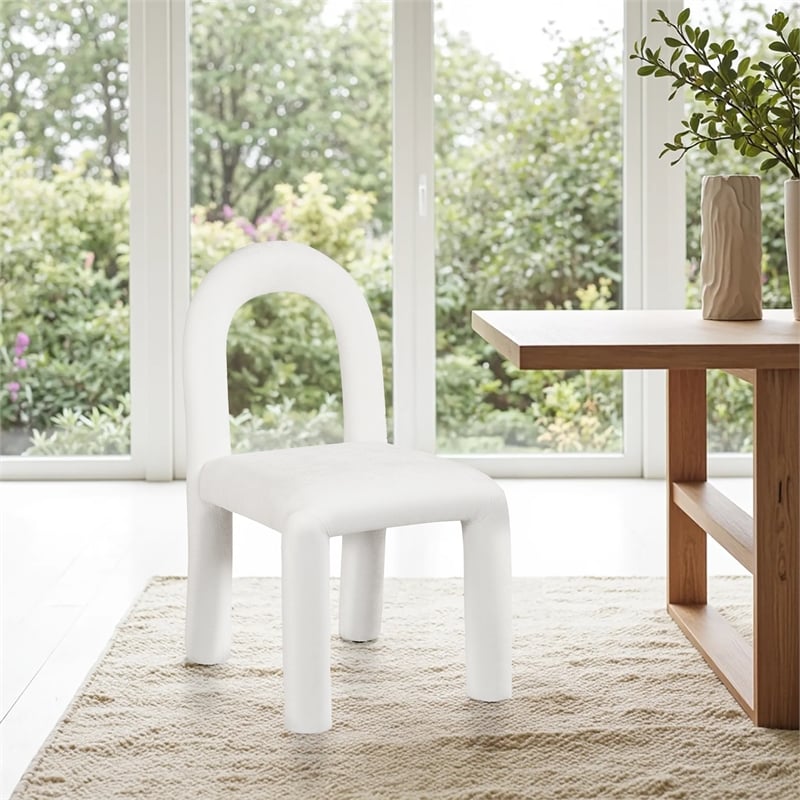 Meridian Furniture Amari Cream Chenille Fabric Dining Chair (Set of 2)