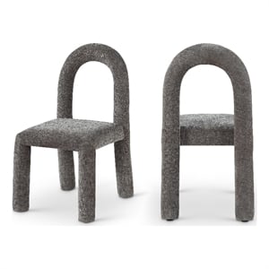 Meridian Furniture Amari Grey Chenille Fabric Dining Chair (Set of 2)