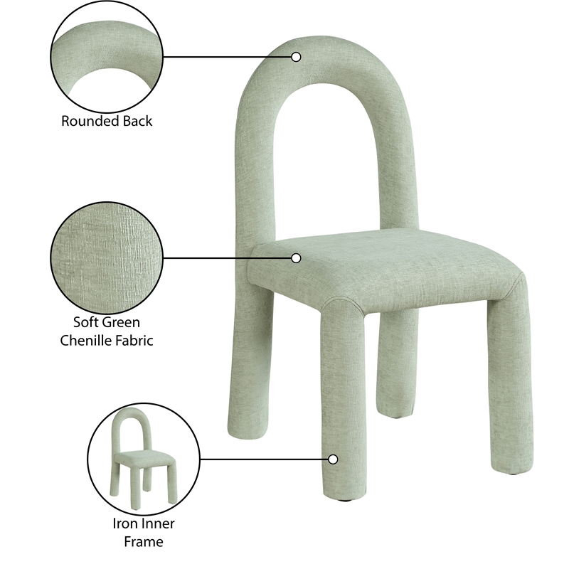 Meridian Furniture Amari Mint Chenille Fabric Dining Chair (Set of 2)