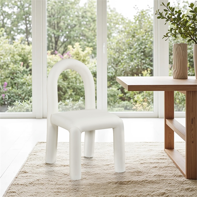 Meridian Furniture Amari Cream Vegan Leather Dining Chair (Set of 2)