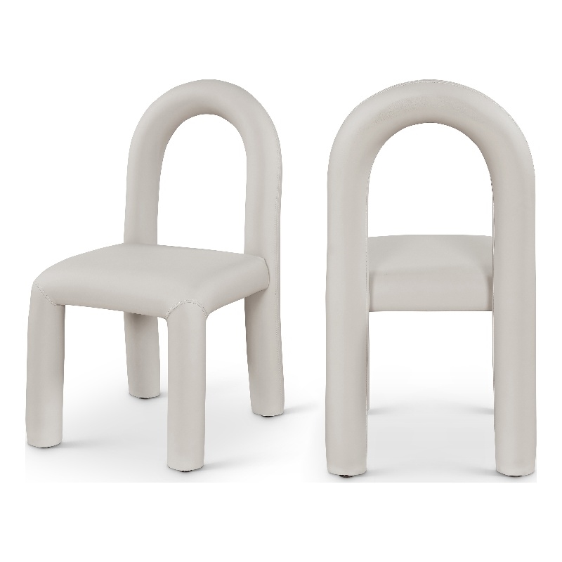 Meridian Furniture Amari Taupe Vegan Leather Dining Chair (Set of 2)