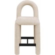 Meridian Furniture Amari Beige Chenille Fabric Stool