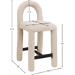 Meridian Furniture Amari Beige Chenille Fabric Stool