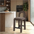 Meridian Furniture Amari Brown Chenille Fabric Stool