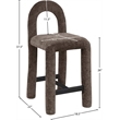 Meridian Furniture Amari Brown Chenille Fabric Stool
