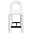 Meridian Furniture Amari Cream Chenille Fabric Stool