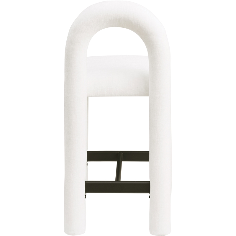 Meridian Furniture Amari Cream Chenille Fabric Stool