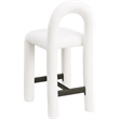 Meridian Furniture Amari Cream Chenille Fabric Stool