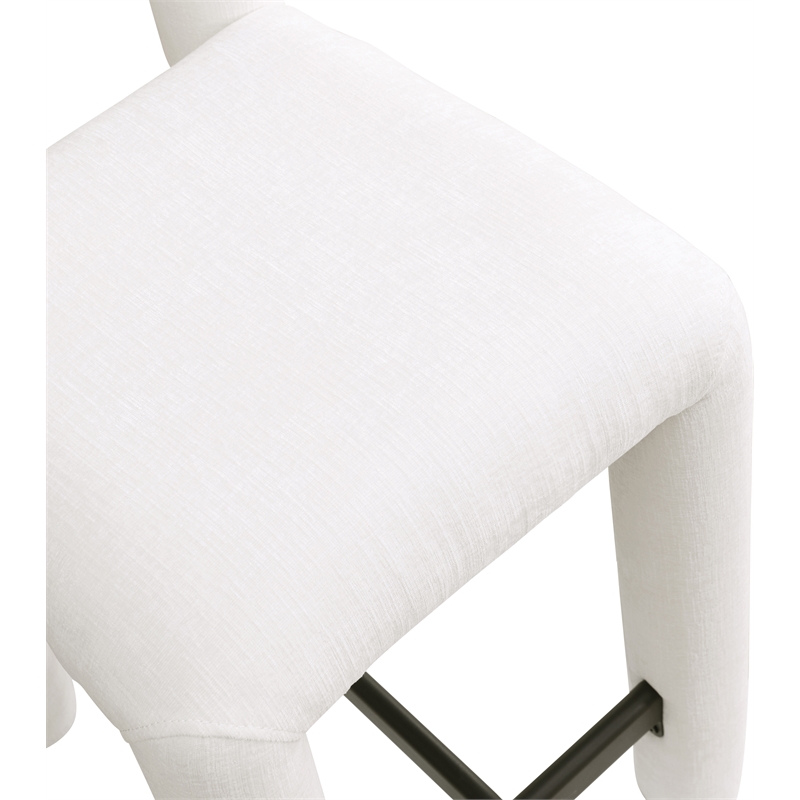 Meridian Furniture Amari Cream Chenille Fabric Stool