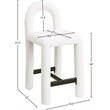 Meridian Furniture Amari Cream Chenille Fabric Stool