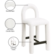 Meridian Furniture Amari Cream Chenille Fabric Stool