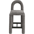 Meridian Furniture Amari Grey Chenille Fabric Stool
