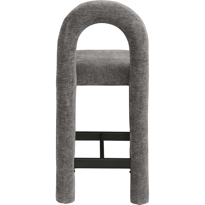 Meridian Furniture Amari Grey Chenille Fabric Stool