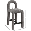 Meridian Furniture Amari Grey Chenille Fabric Stool