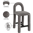 Meridian Furniture Amari Grey Chenille Fabric Stool